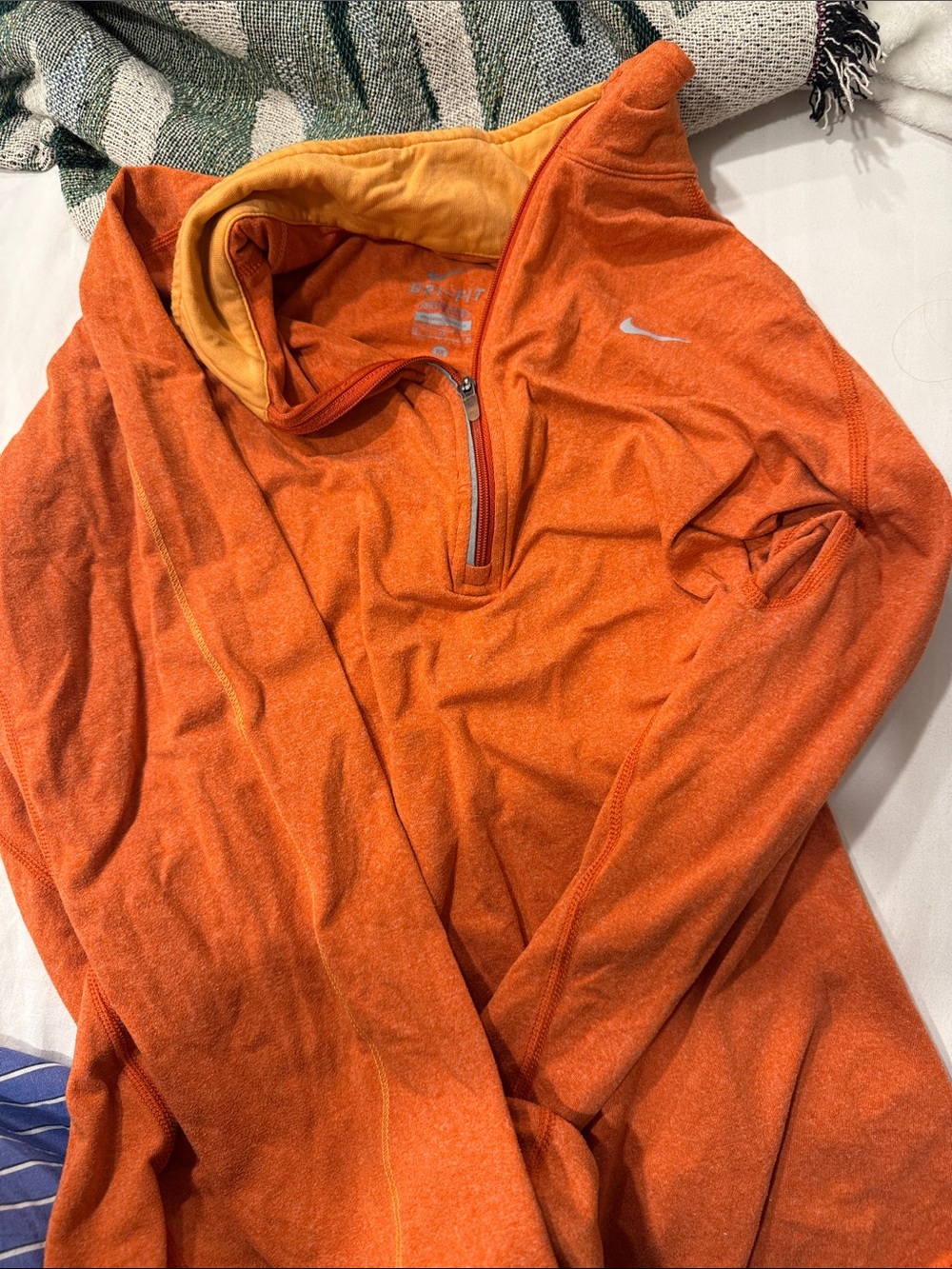 Nike Men's Orange Half-Zip Performance Sweater